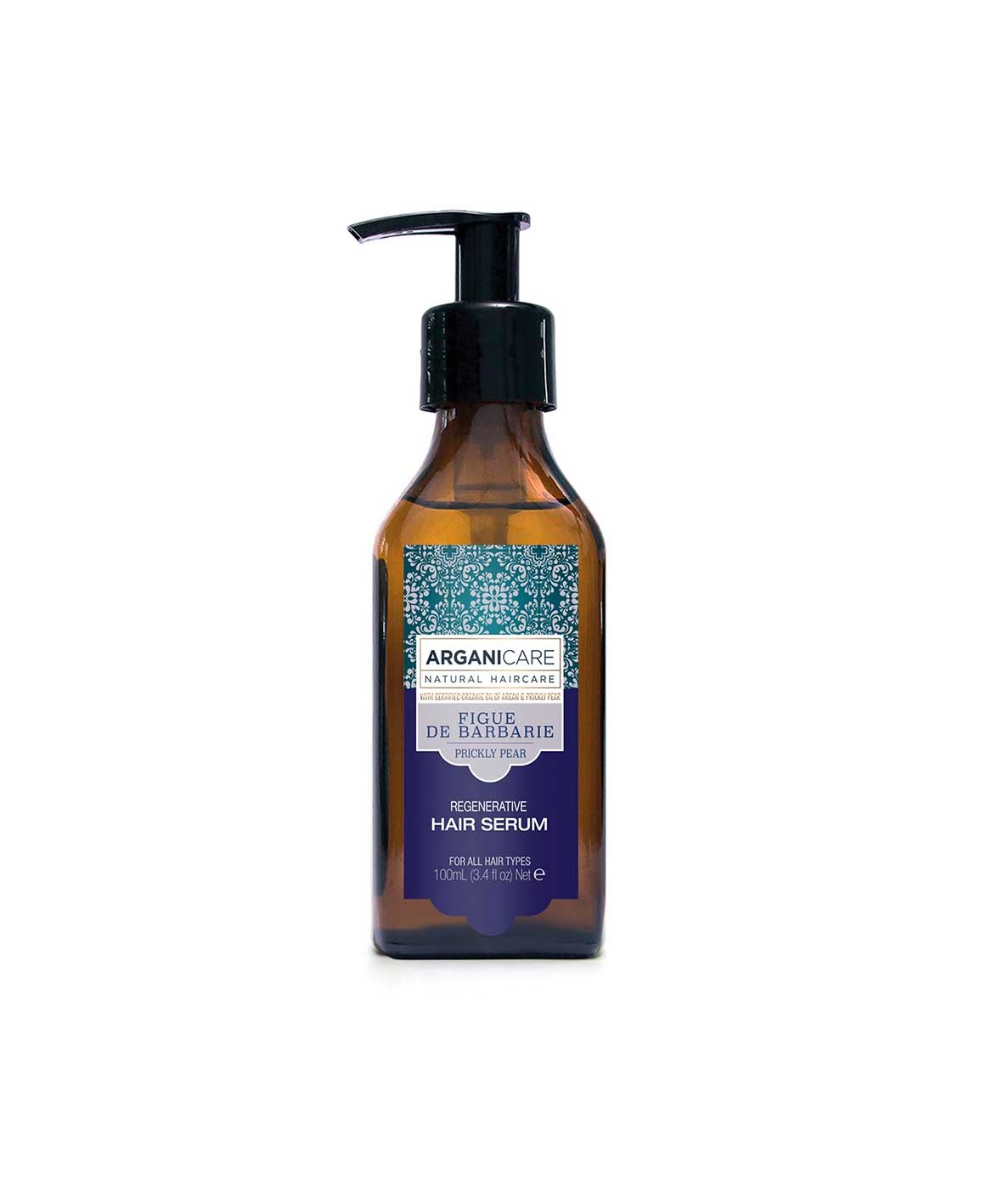 ARGANICARE Siero Rigenerante al Fico d'India e Vitamina E - Cura per Capelli 100 ml - Idratante, Protettivo e Nutriente