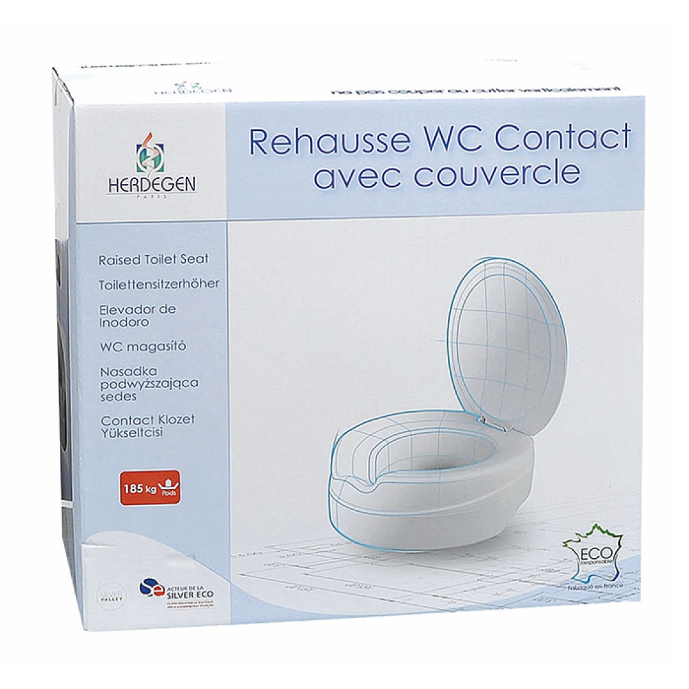 GIMA Rialzo WC Contact Plus - Sedile Morbido Ergonomico in Schiuma PVC - Altezza 11 cm