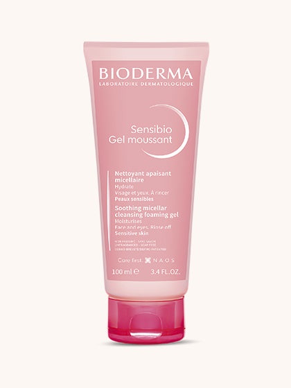 Bioderma Sensibio Gel Moussant 100ml - Gel Micellare Schiumogeno Detergente per Viso e Occhi, Ipoallergenico e Senza Sapone