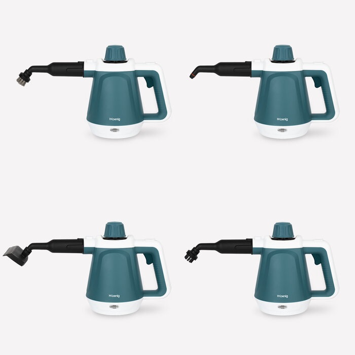 H.Koenig NV680 Pulitore a vapore 0,4 L 1200 W con 13 Accessori - Efficace contro il 99,99% dei batteri senza prodotti chimici