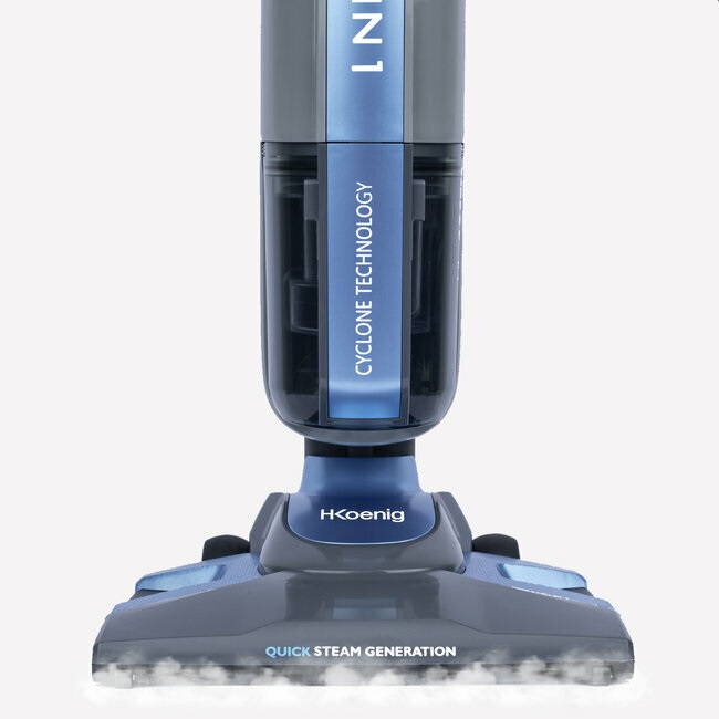 H.Koenig ARYA600 - Aspirapolvere a vapore 3 in 1, 1800 W, 1 L, 4 bar, 3 livelli di vapore, tecnologia ciclonica, accessori inclusi