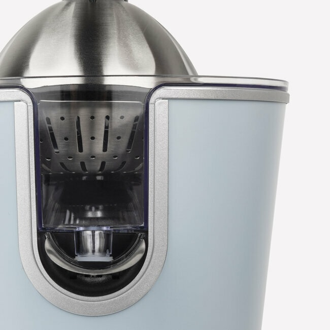 H.Koenig AGR86 Spremiagrumi Elettrico Professionale 160 W in Acciaio Inox Blu Pastello, Automatico e Silenzioso con Beccuccio Antigoccia, Senza BPA