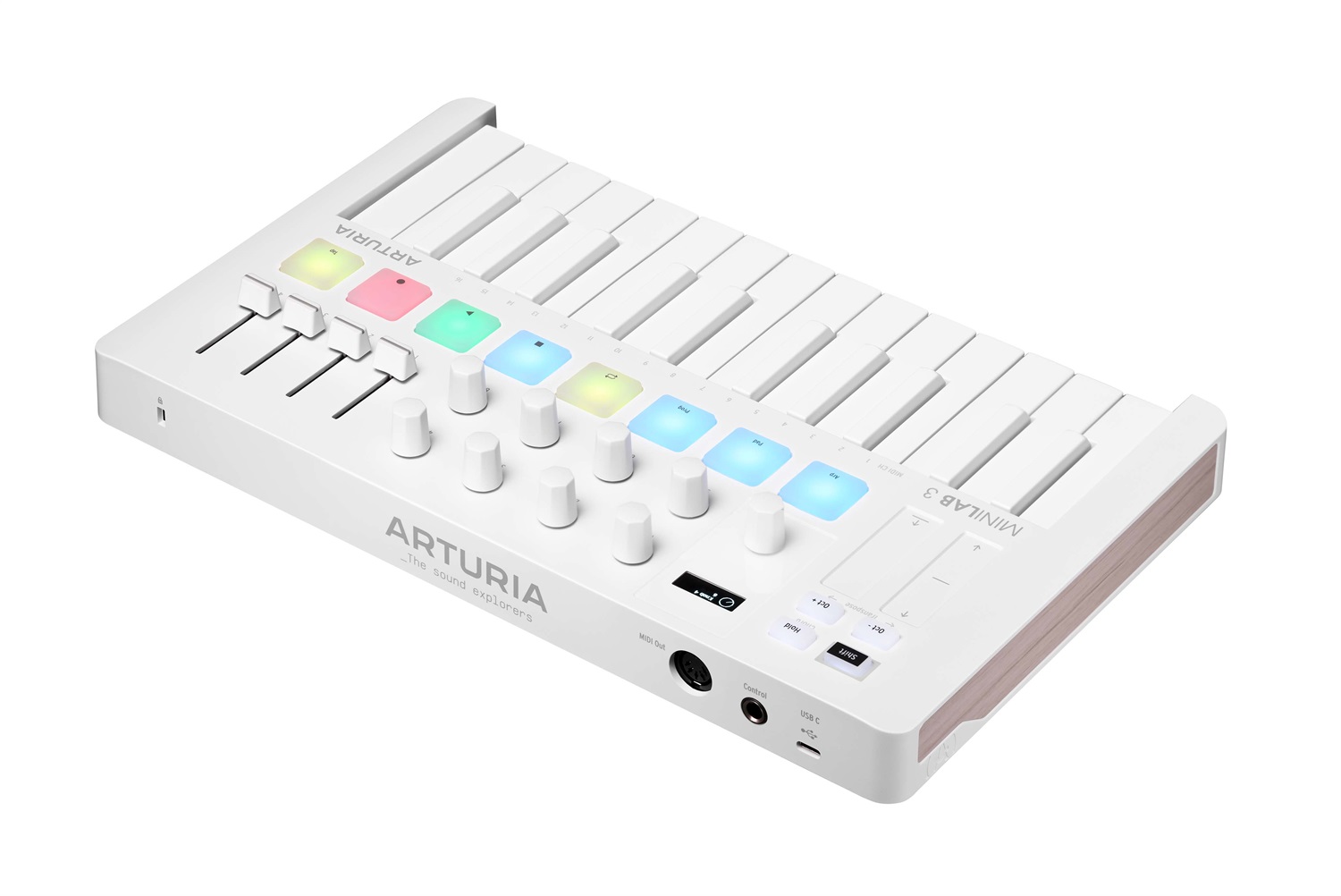Arturia MiniLab 3 - Tastiera MIDI 25 tasti Slim-Key USB-C con 8 pad LED retroilluminati, 8 manopole, 4 fader, arpeggiatore integrato e pacchetto software