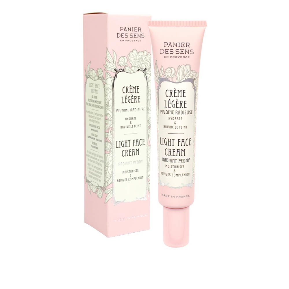 Panier Des Sens Crema Viso Leggera - Peonia Radiosa - 40ml - Idratazione 48H, Effetto Healthy Glow, Adatta a Pelli Delicate