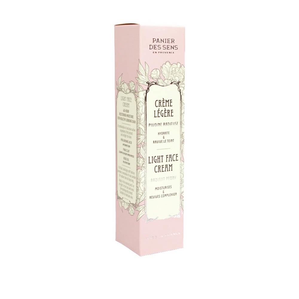 Panier Des Sens Crema Viso Leggera - Peonia Radiosa - 40ml - Idratazione 48H, Effetto Healthy Glow, Adatta a Pelli Delicate