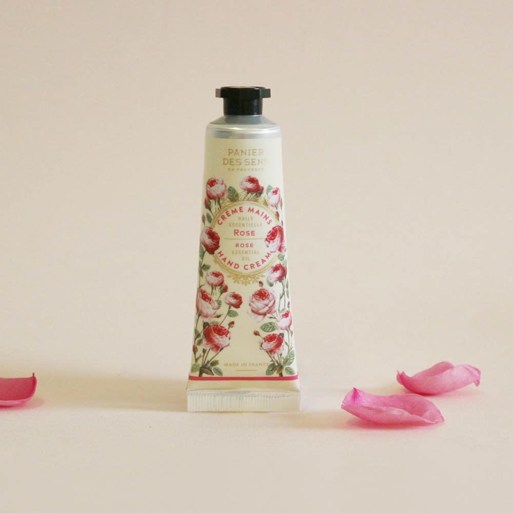 Panier Des Sens Crema Mani - Rosa Ristrutturante - 30ml - Idratante con Burro di Karité e Oli Essenziali