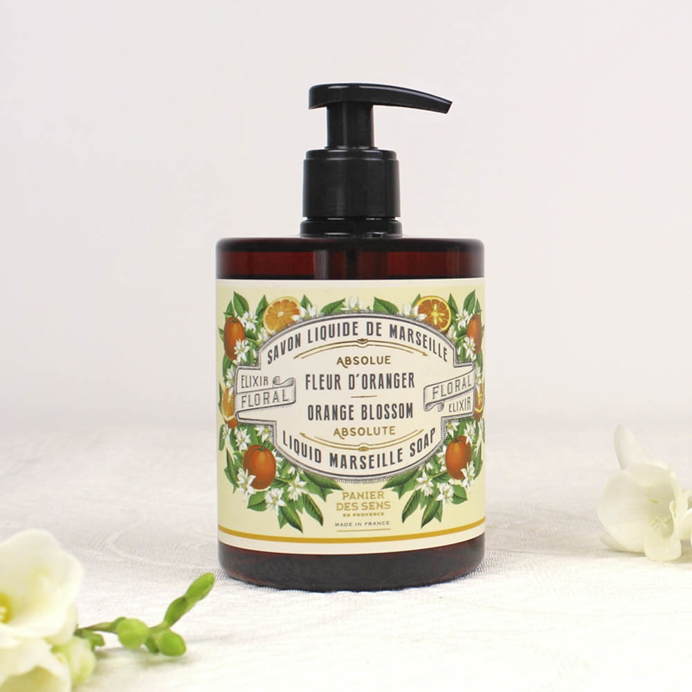 Panier des Sens Sapone Liquido di Marsiglia - Fiore D'Arancio - 500ml - Idratante e Naturale con 96% Ingredienti Naturali
