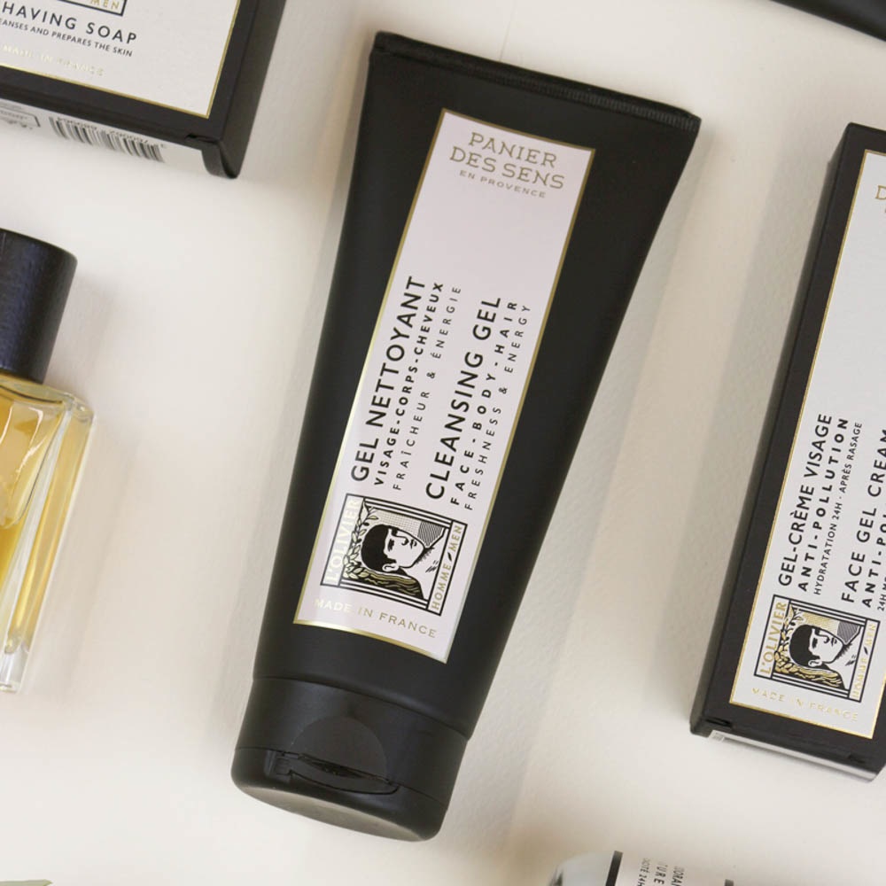 Panier Des Sens Gel Detergente 3 in 1 per Viso, Corpo e Capelli - Idratazione e Energia - Fragranza L'Olivier - 200 ml