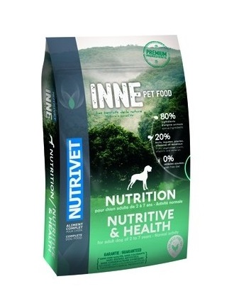 Nutrivet Inne Crocchette per Cani Adulti - 12 kg - Senza Cereali, Pollame, 80% Ingredienti di Origine Animale