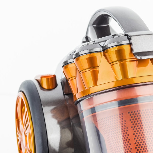 H.Koenig STC60 Aspirapolvere a Traino Senza Sacco Multiciclonico, Classe AAA, Filtro HEPA, Potenza 700 W, Silenzioso e Efficiente, Spazzola Turbo e Bocchetta Piatta 2-in-1, Colore Arancione/Argento