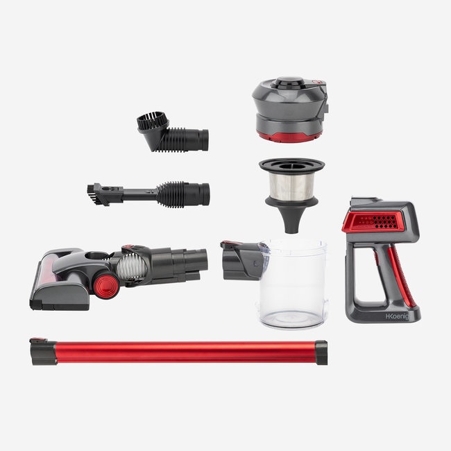 H.Koenig UP810 Aspirapolvere 2 in 1 Senza Fili, Potente 160W, Batteria Litio 22,2V, Autonomia Fino a 30 Minuti, Compatto e Silenzioso
