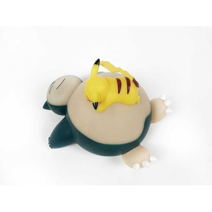 Teknofun Lampada 3D Pokémon Snorlax e Pikachu - 25 cm, 3 modalità di illuminazione, USB incluso