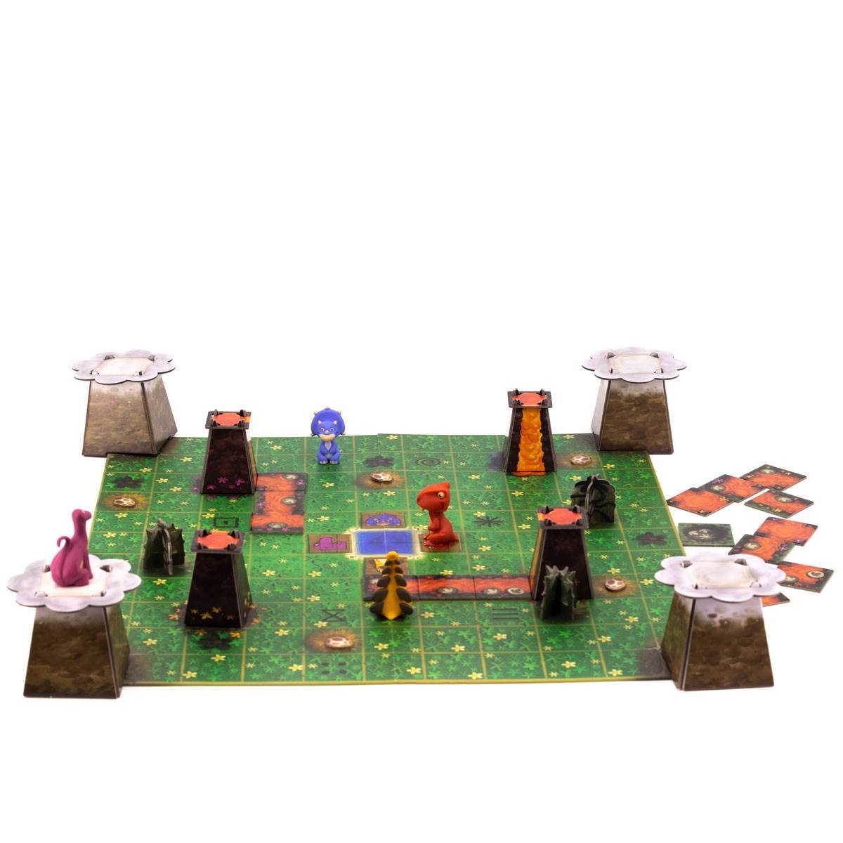 Iello SOS Dino Gioco da Tavolo Cooperativo Multicolore per 1-4 Giocatori, Età 7 , Include 4 Statuette di Dinosauro