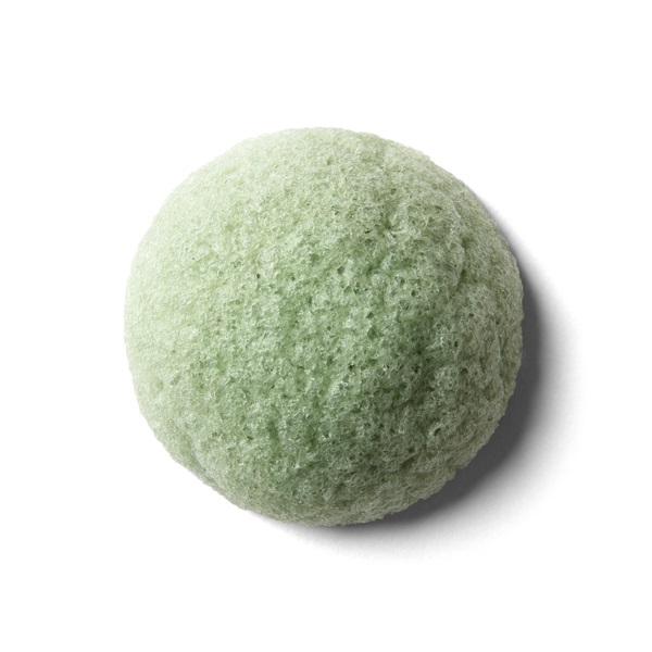 ERBORIAN Spugna Konjac al Tè Verde - Detergente Naturale, Esfoliante e Purificante per Viso e Corpo