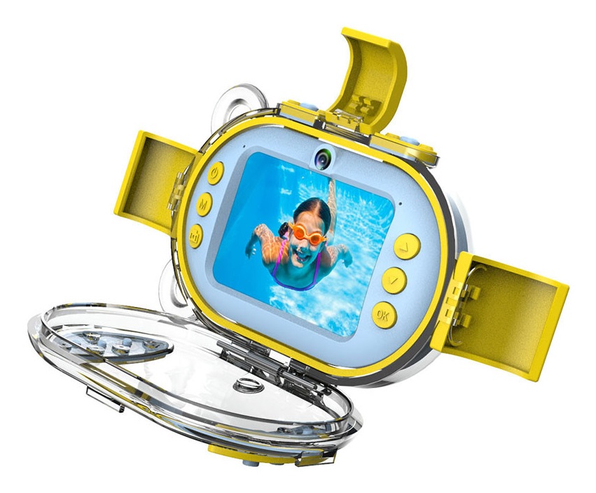 AgfaPhoto Realikids Cam Waterproof - Fotocamera digitale per bambini 32 MP, Impermeabile fino a 10 metri, LCD 2,4''