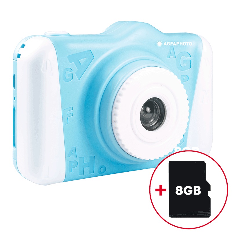AGFA PHOTO Realikids Cam 2 - Fotocamera digitale per bambini con schermo da 3,5 pollici e sensore CMOS per foto e video in HD