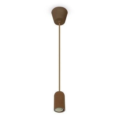 V-TAC VT-7668 Lampadario Pendente in Calcestruzzo Marrone E27 con Cavo Tessuto e Paralume Ø50mm IP20