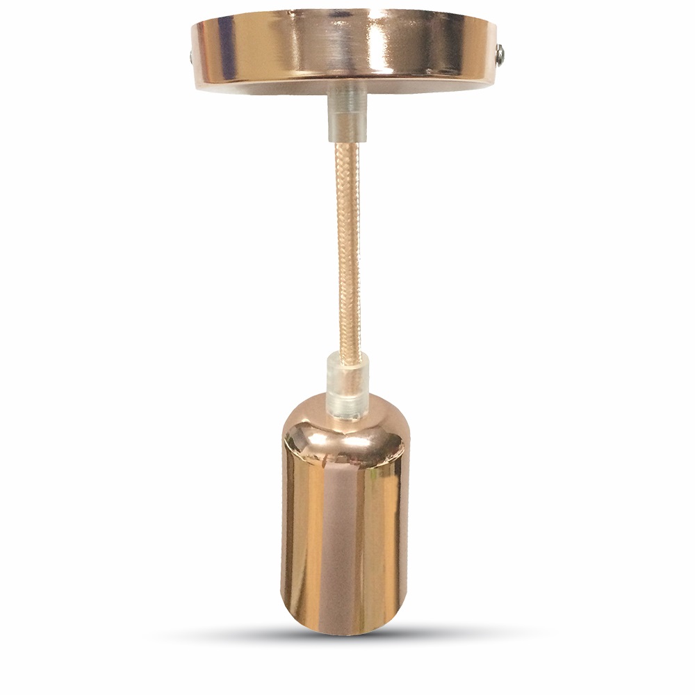 V-TAC Lampadario Pendente E27 60W in Alluminio Cromato Rosa Dorato - Mod. VT-7448