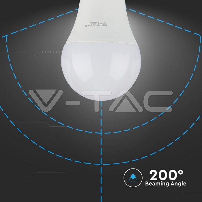 V-TAC Lampadina LED E27 11W 2700K Bianco Caldo A60 - Set 2 Pezzi