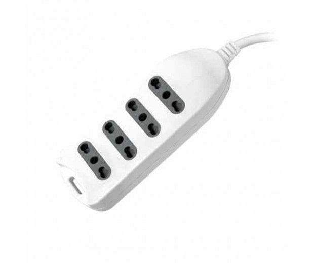 V-TAC Multipresa Ciabatta 4 Posti 10/16A con Attacco a Parete - Bianco - SKU 8707