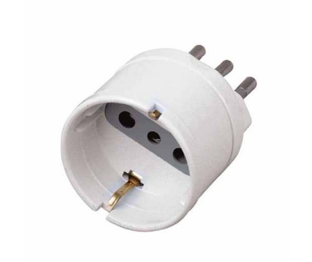 V-TAC Adattatore da Schuko a Spina Italiana 10A Bianco - SKU 8719