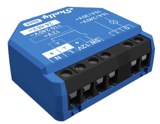 Shelly 1 Gen3 - Interruttore Relè Smart 16A AC/DC con WiFi, Bluetooth e compatibilità Matter