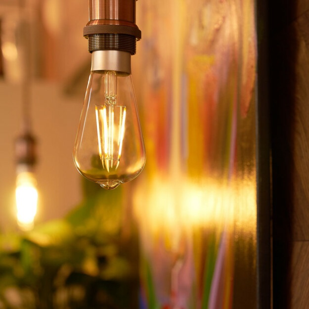 Shelly Vintage ST64 Lampadina LED Smart Wi-Fi Dimmerabile 750 lm, Controllo Vocale, Compatibile con Alexa e Google Home, Attacco E27