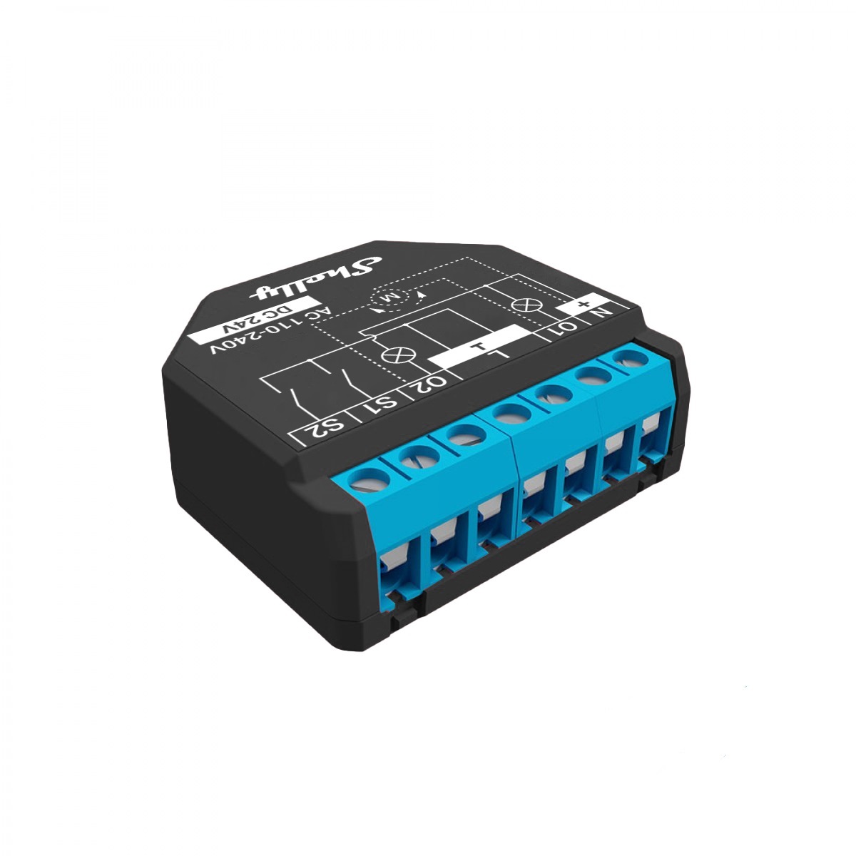 Shelly Plus 2PM - Interruttore Relè Intelligente Wi-Fi e Bluetooth a 2 Canali, 16A, Automazione Tapparelle e Monitoraggio Consumi