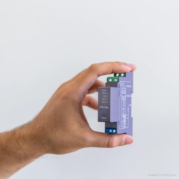 Shelly Pro 2 - Relè Interruttore Intelligente su guida DIN, 2 canali, 25A, Wi-Fi, LAN e Bluetooth, Compatibile con Alexa e Google Home