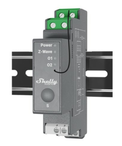 Shelly Wave Pro 2 - Interruttore Intelligente Z-Wave a 2 Canali, 25 A, Montaggio su Guida DIN, Contatti Puliti, Funzione SmartStart