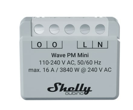 Shelly Qubino Wave PM Mini - Misuratore di Potenza Intelligente Z-Wave, 1 Canale, 16A, Monitoraggio Energetico in Tempo Reale, Domotica