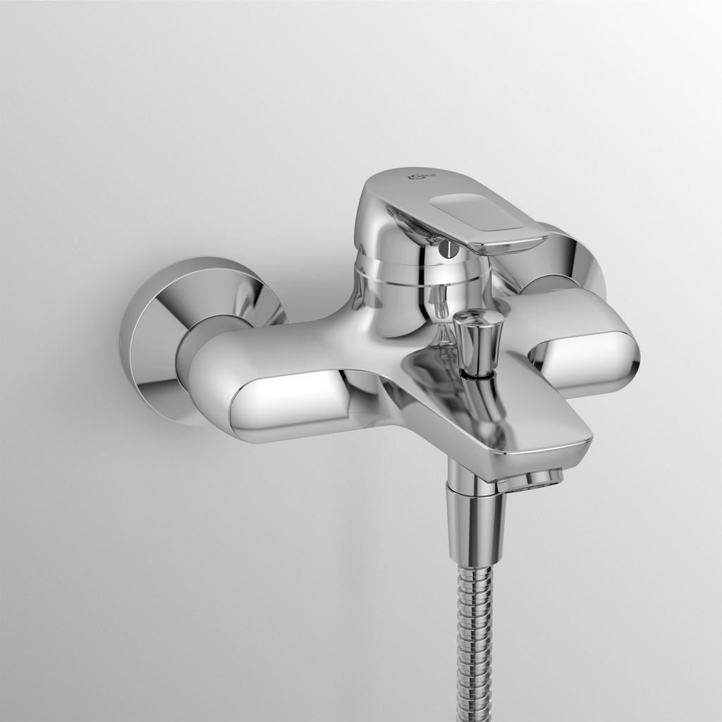 Ideal Standard Ceramix Blue Rubinetto Miscelatore Esterno per Vasca/Doccia in Ottone Cromato con Accessori