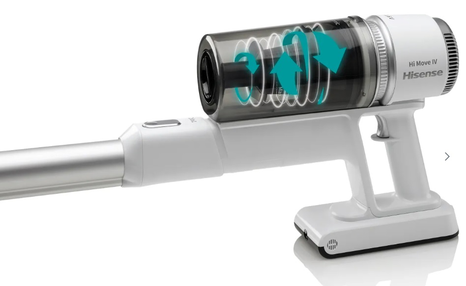 Hisense 738224 Scopa Elettrica Aspirapolvere a Bastone 2 in 1 Senza Sacchetto Bianco 0,5 L 110 W con Flusso d'Aria di 11 l/s