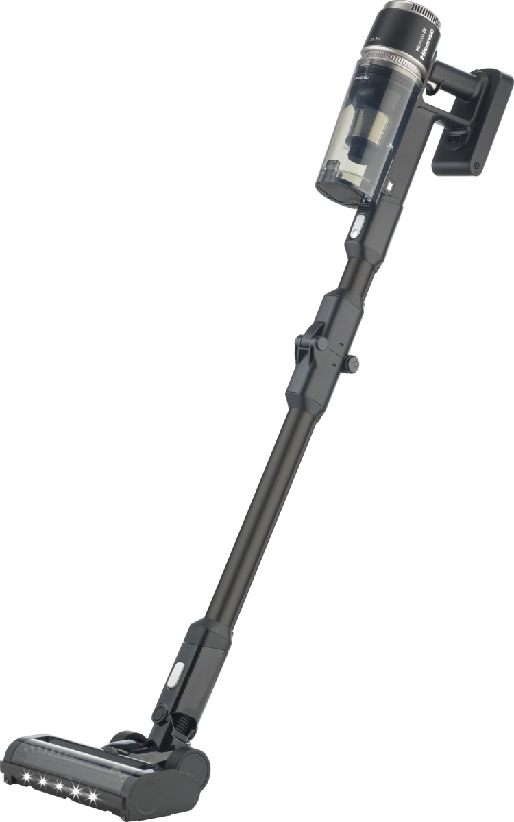 Hisense HVC676451DA Aspirapolvere Verticale 2in1 Senza Sacco, Batteria Li-Ion 60min, Potenza 400 W, Aspirazione 21000 Pa, Colore Nero