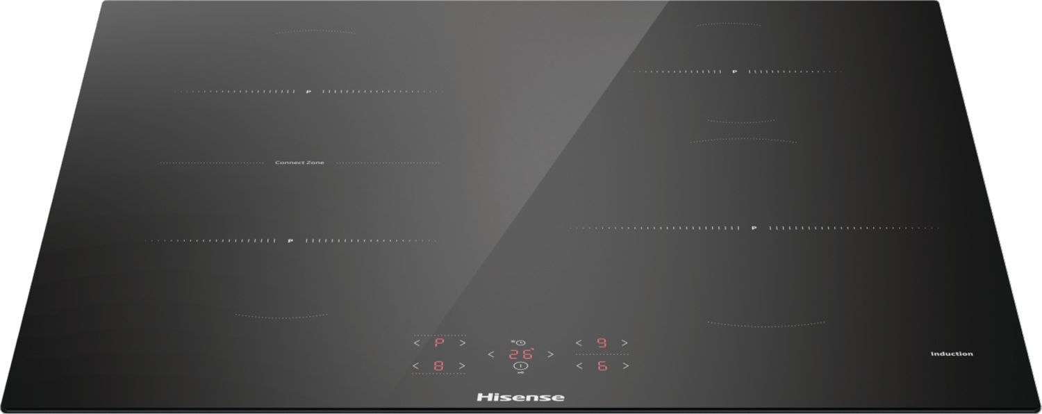 Hisense HI6421BSC Piano Cottura a Induzione 4 Fuochi 59.5 cm Da Incasso Nero con Controllo Touch e Super Zone
