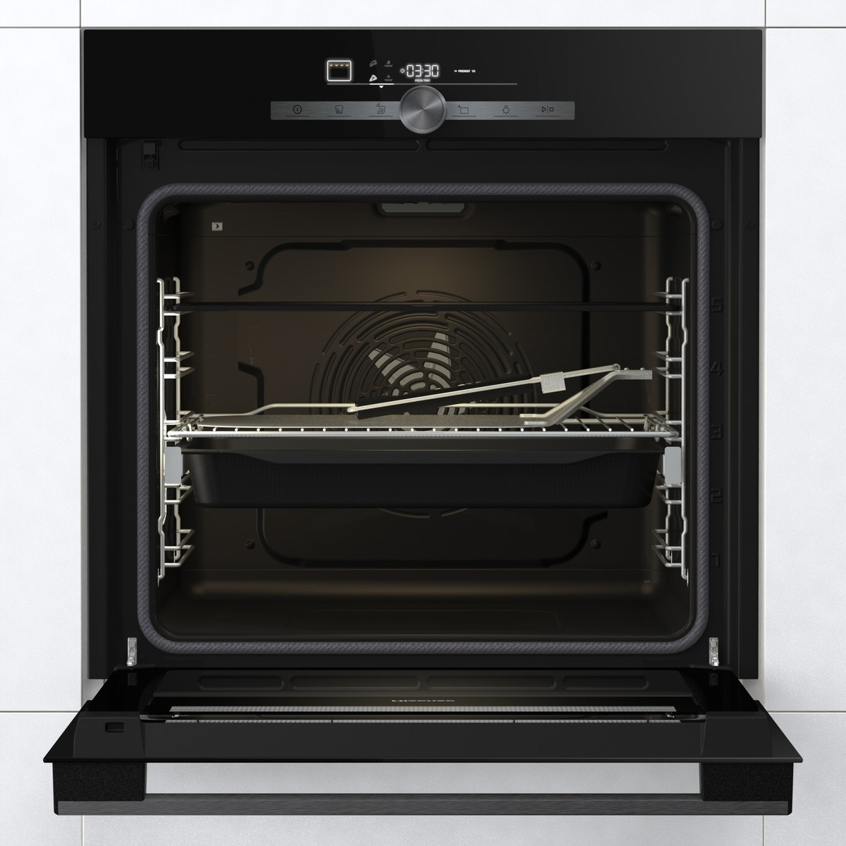 Hisense BI350BGPZ Forno Elettrico da Incasso 77 L 3500 W Classe A Nero con Modalità Pizza e Auto Pulizia Pirolitica