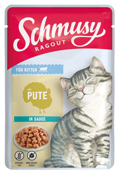 Schmusy Ragout con Tacchino in Salsa per Gattini - Cibo Umido 100 g