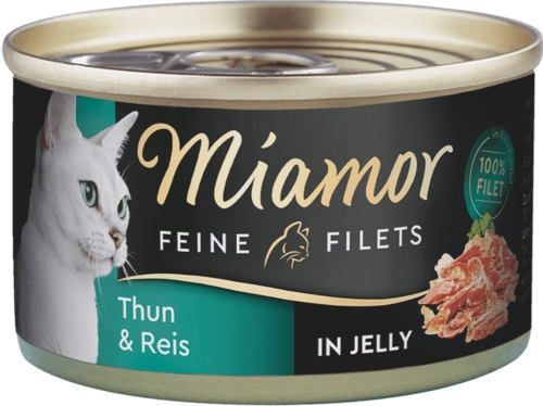 Miamor Delicato Filetto in Gelatina - Cibo Umido per Gatti con Tonno e Riso - 100 g