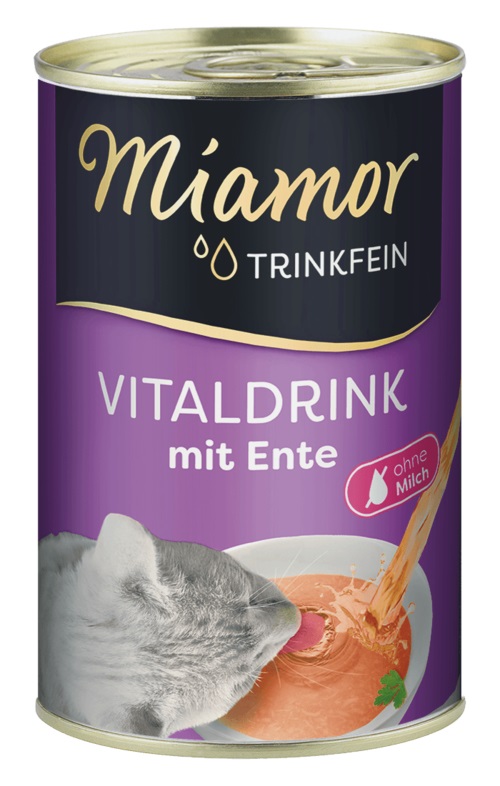 Miamor Trinkfein Bevanda Vitale con Anatra 135 ml - Motiva i Gatti a Bere di Più