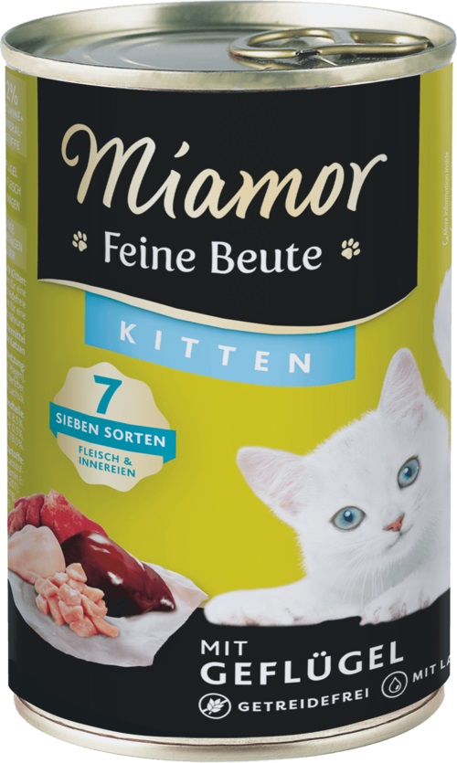 Miamor Feine Beute Kitten Cibo Umido per Gattini con Pollame 400 g - Senza Cereali e Conservanti