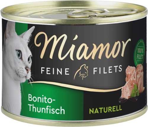 Miamor Delicato Filetto Naturale - Cibo umido per gatti con Tonno Bonito, 156 g