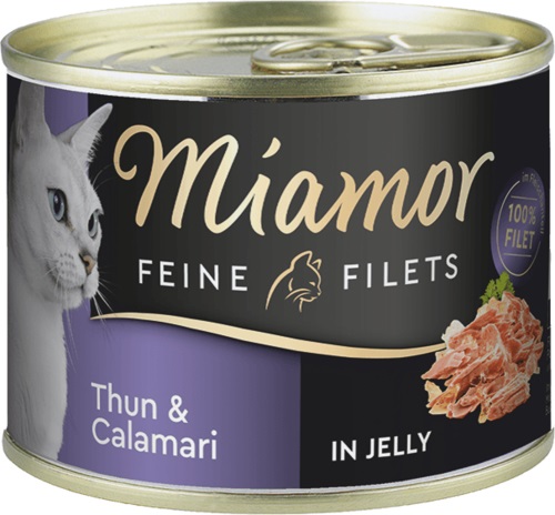 Miamor Filetti in Gelatina per Gatti - Tonno e Calamari 185 g