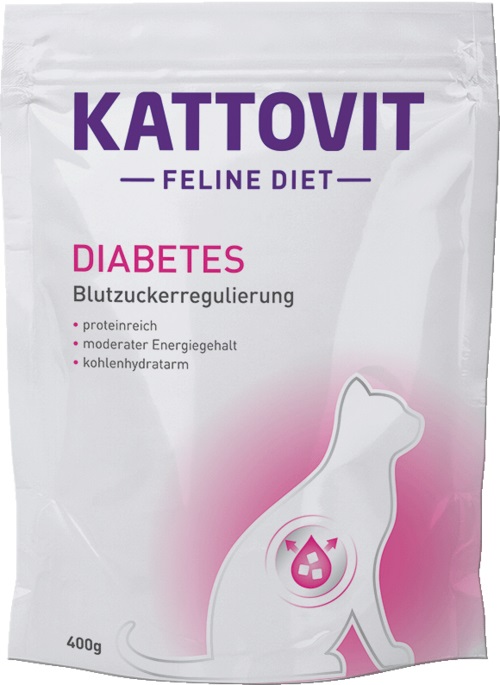 Kattovit Diabetes Cibo Secco per Gatti 400 g - Alimento Dietetico per Diabete e Sovrappeso, Ricco di Proteine e L-Carnitina