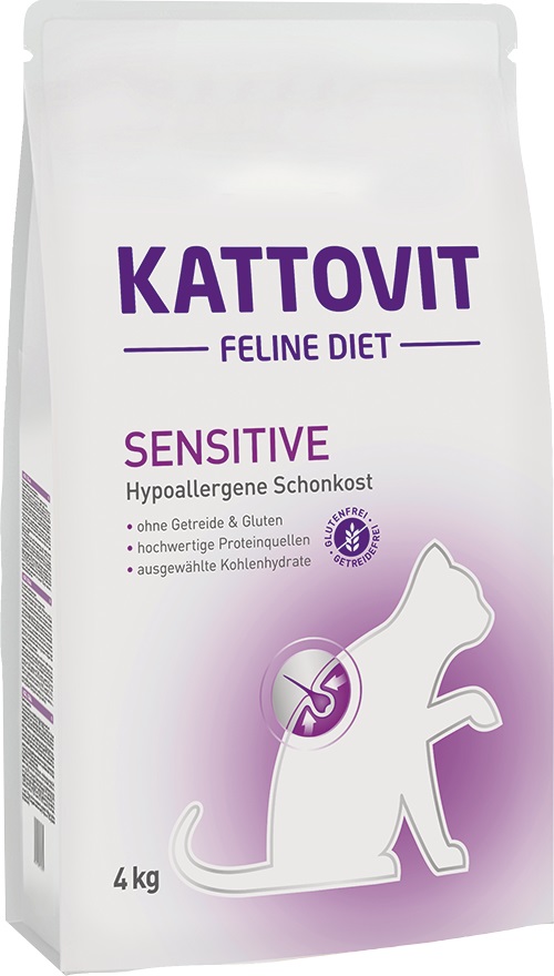 Kattovit Sensitive 4kg - Cibo Secco Dietetico Completo per Gatti Adulti con Allergie e Intolleranze Alimentari