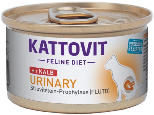 Kattovit Feline Diet Urinary Cibo Umido per Gatti Adulto al Vitello 85 g - Alimento Dietetico per la Salute Urinaria