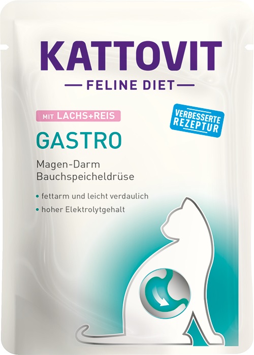 Kattovit Feline Diet Diabetes Cibo Umido per Gatti Adulto al Salmone 85 g - Regolazione Glucosio