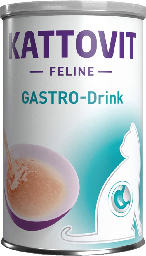 Kattovit Gastro Drink 135 ml - Alimento complementare per gatti con disturbi gastrointestinali, arricchito con elettroliti e pezzi di carne