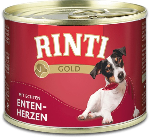 RINTI Gold Mini Cuori d'Anatra per Cani di Piccola Taglia - Alimento Completo 185 g