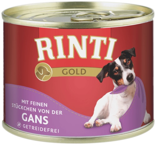 RINTI Gold Goose Mini Oca per cani adulti di piccola taglia - Cibo umido 185 g, senza coloranti e conservanti
