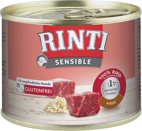 RINTI Sensible Manzo e Riso - Alimento Completo per Cani Adulti 185 g